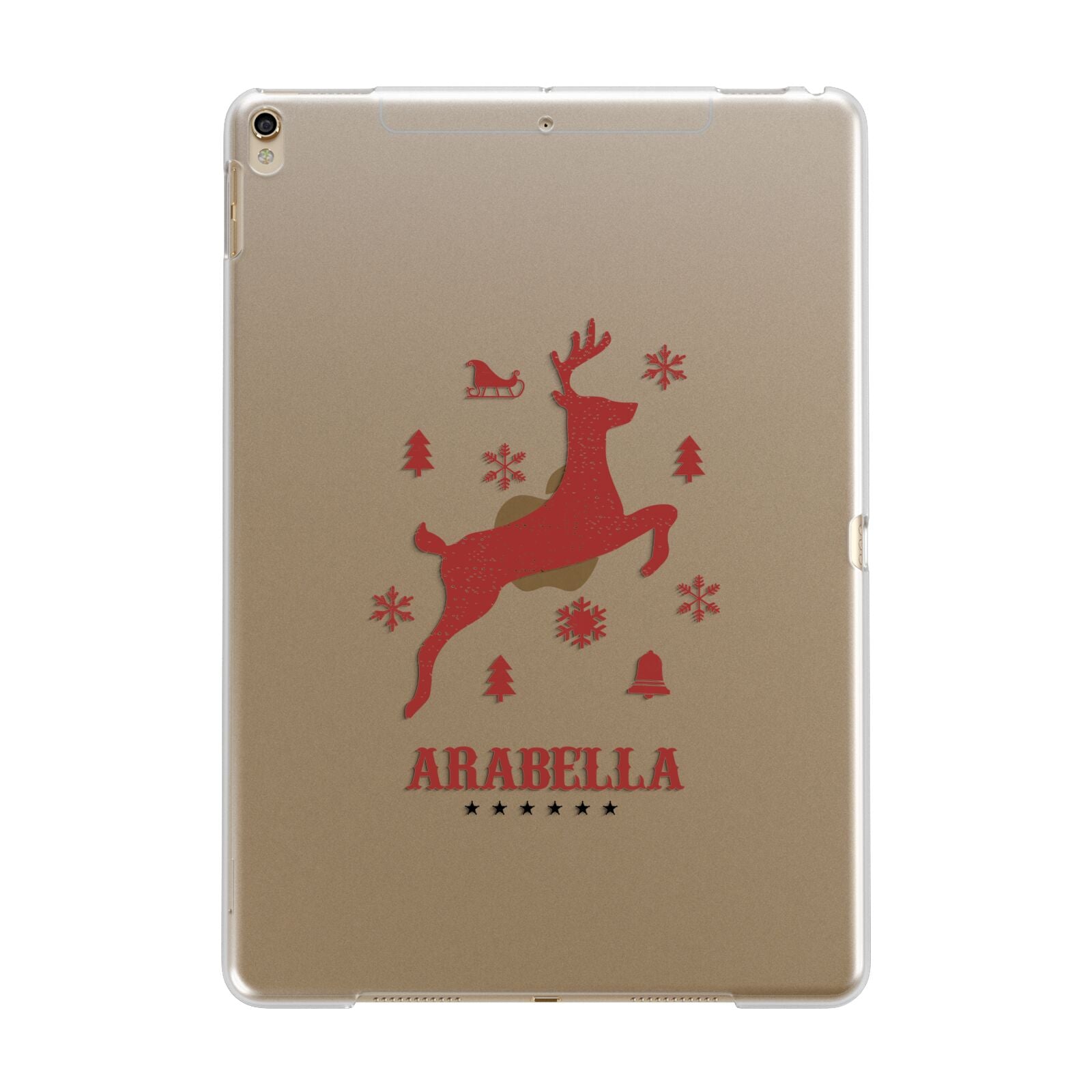 Personalised Reindeer Apple iPad Gold Case