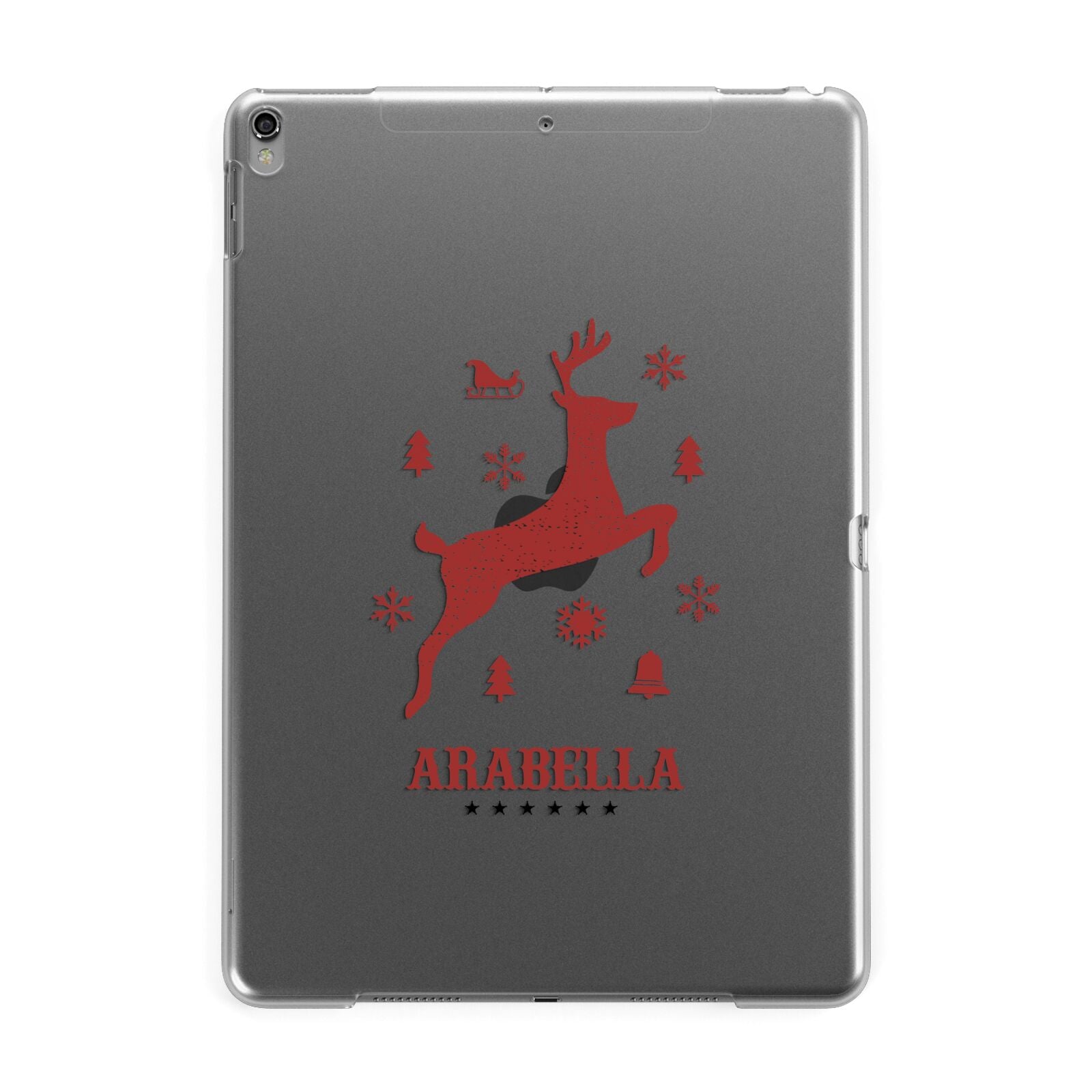 Personalised Reindeer Apple iPad Grey Case