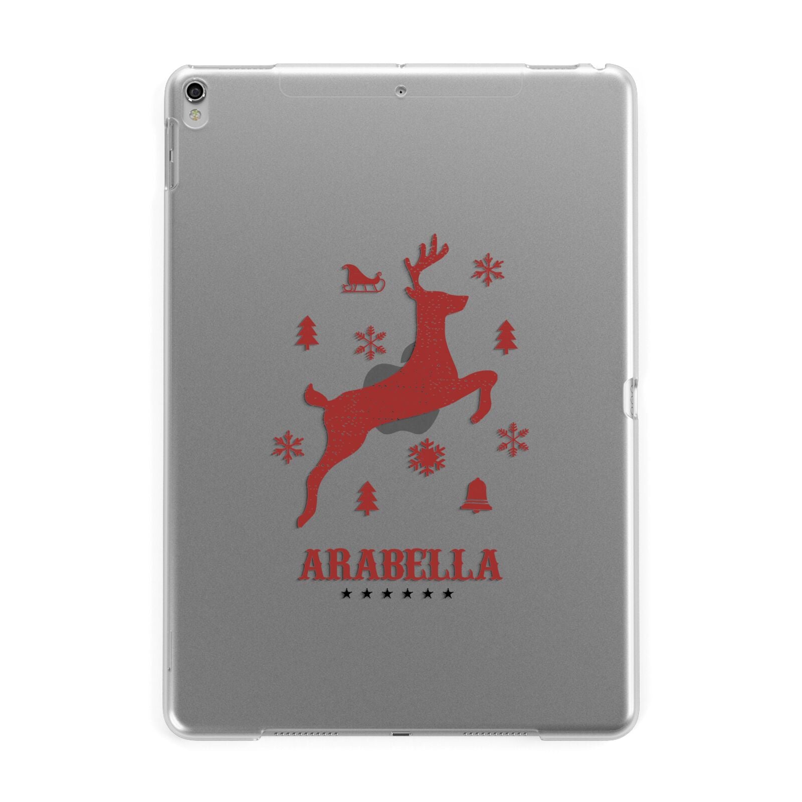 Personalised Reindeer Apple iPad Silver Case