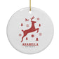 Personalised Reindeer Circle Decoration Back Image
