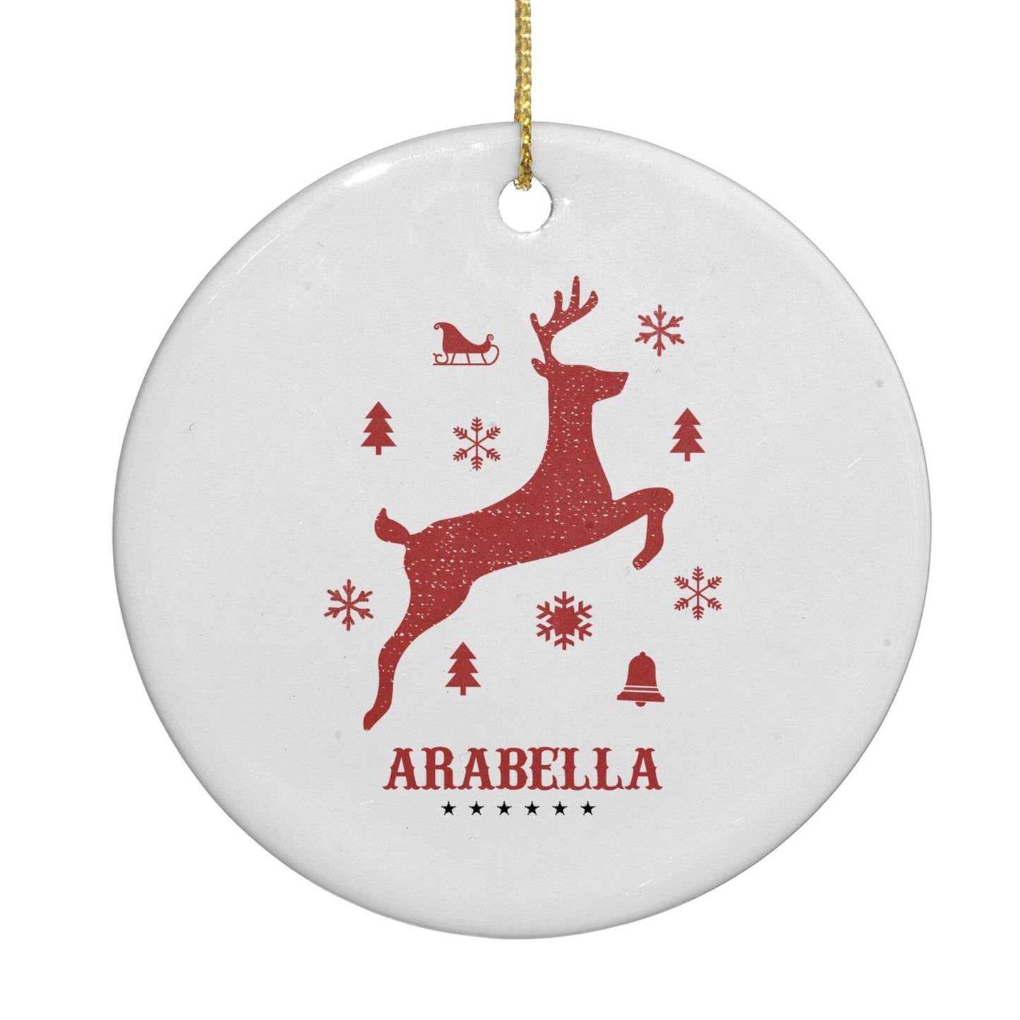 Personalised Reindeer Circle Decoration