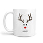 Personalised Reindeer Face 10oz Mug Alternative Image 1
