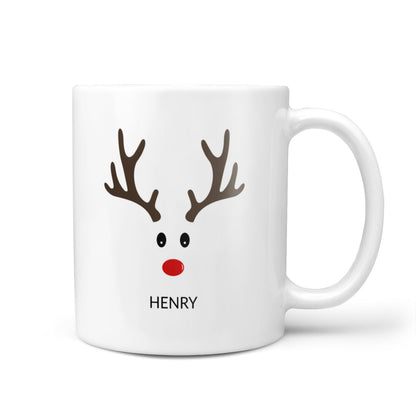 Personalised Reindeer Face 10oz Mug