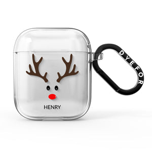 Personalised Reindeer Face AirPods Case