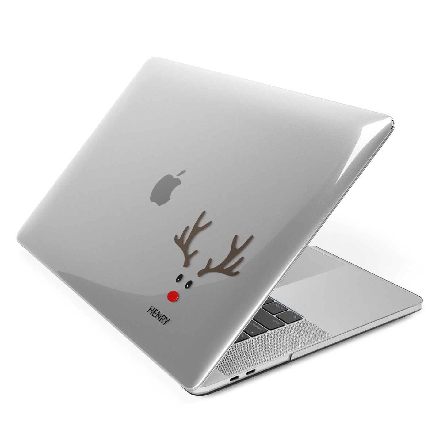 Personalised Reindeer Face Apple MacBook Case Side View