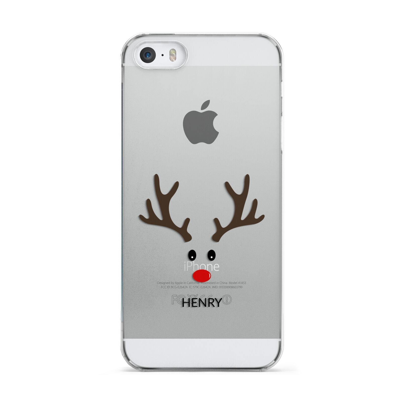 Personalised Reindeer Face Apple iPhone 5 Case