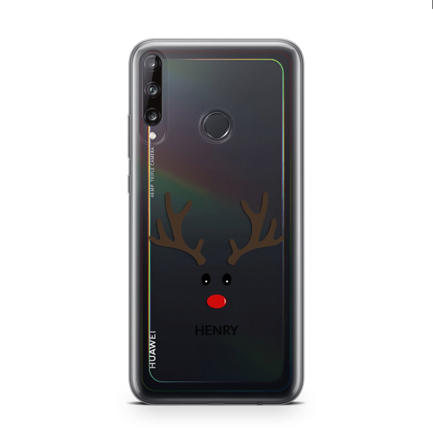Personalised Reindeer Face Huawei P40 Lite E Phone Case
