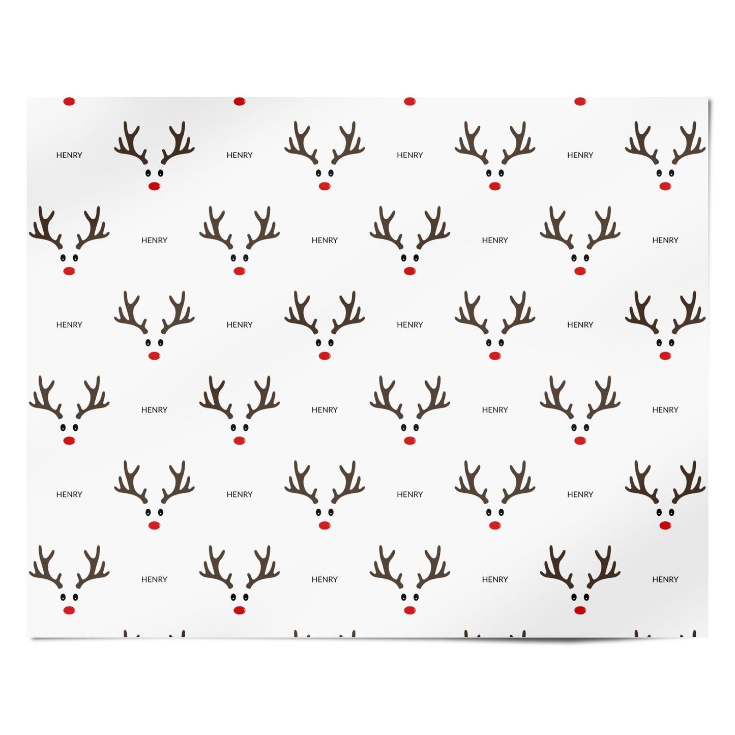 Personalised Reindeer Face Personalised Wrapping Paper Alternative