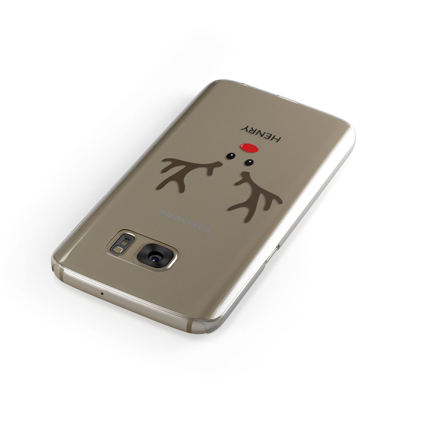 Personalised Reindeer Face Samsung Galaxy Case Front Close Up