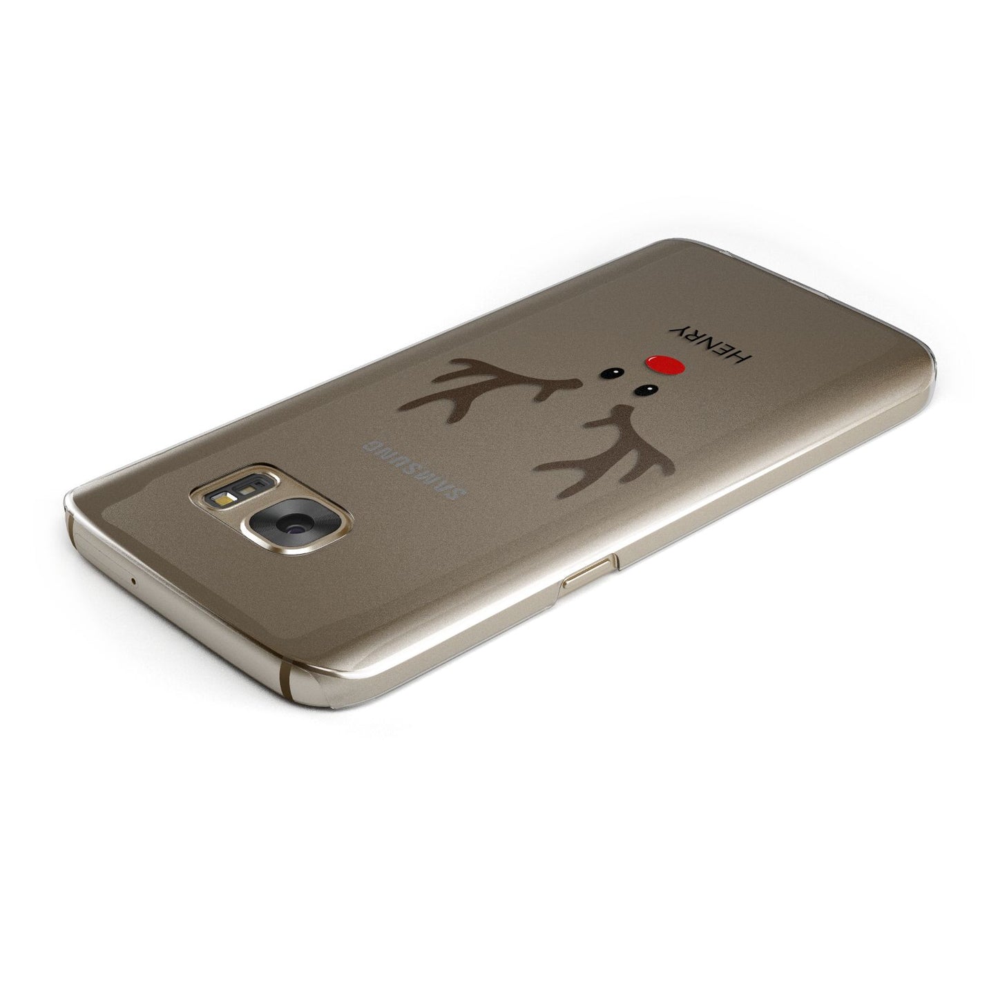 Personalised Reindeer Face Samsung Galaxy Case Top Cutout