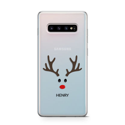 Personalised Reindeer Face Samsung Galaxy S10 Case