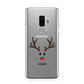 Personalised Reindeer Face Samsung Galaxy S9 Plus Case on Silver phone