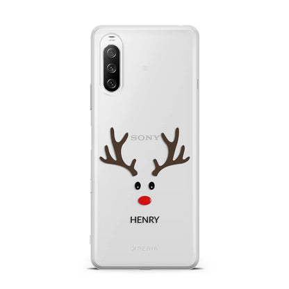 Personalised Reindeer Face Sony Xperia 10 III Case