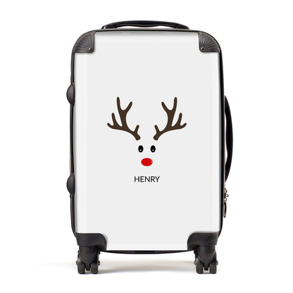 Personalised Reindeer Face Suitcase