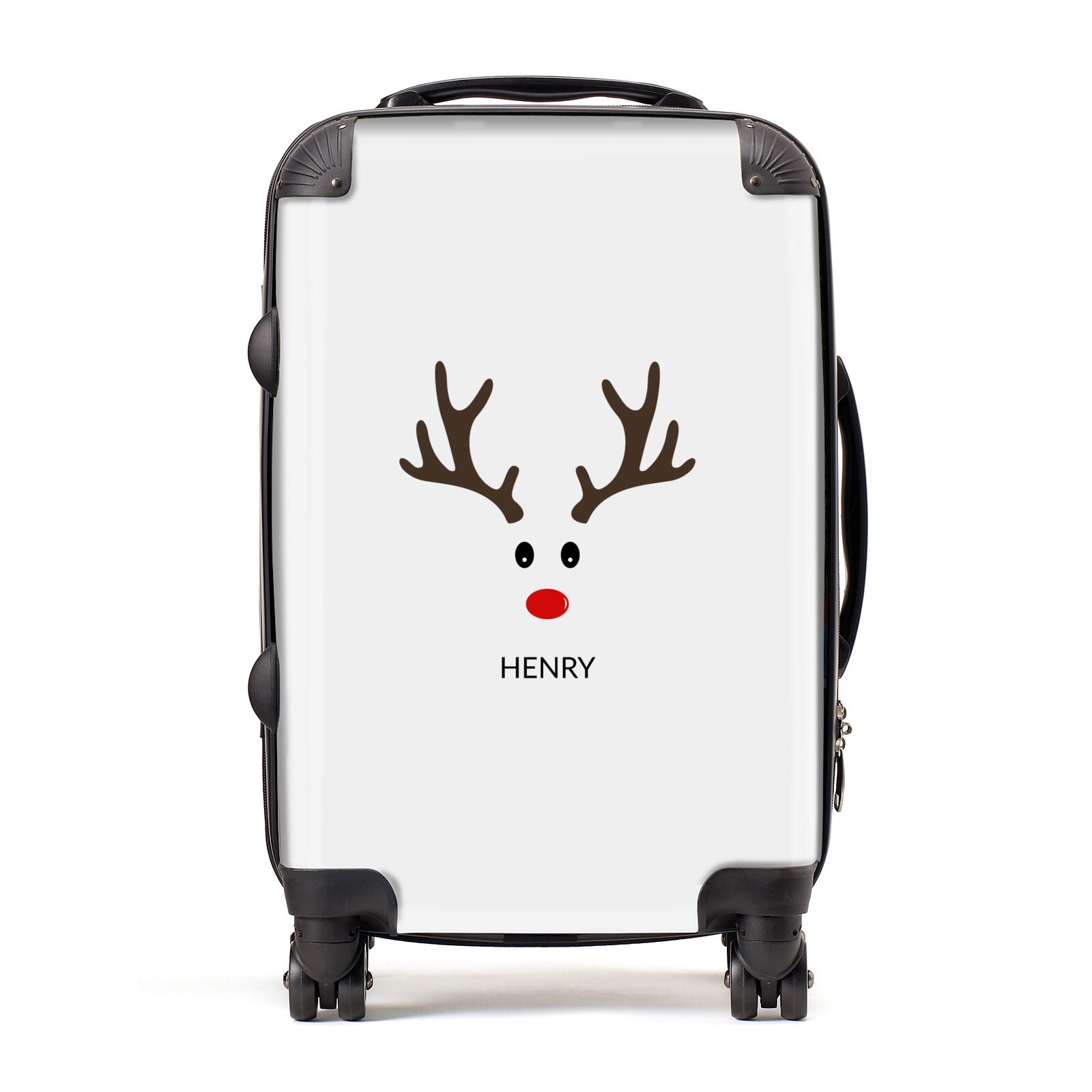 Personalised Reindeer Face Suitcase