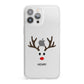 Personalised Reindeer Face iPhone 13 Pro Max Clear Bumper Case