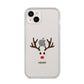 Personalised Reindeer Face iPhone 14 Plus Clear Tough Case Starlight