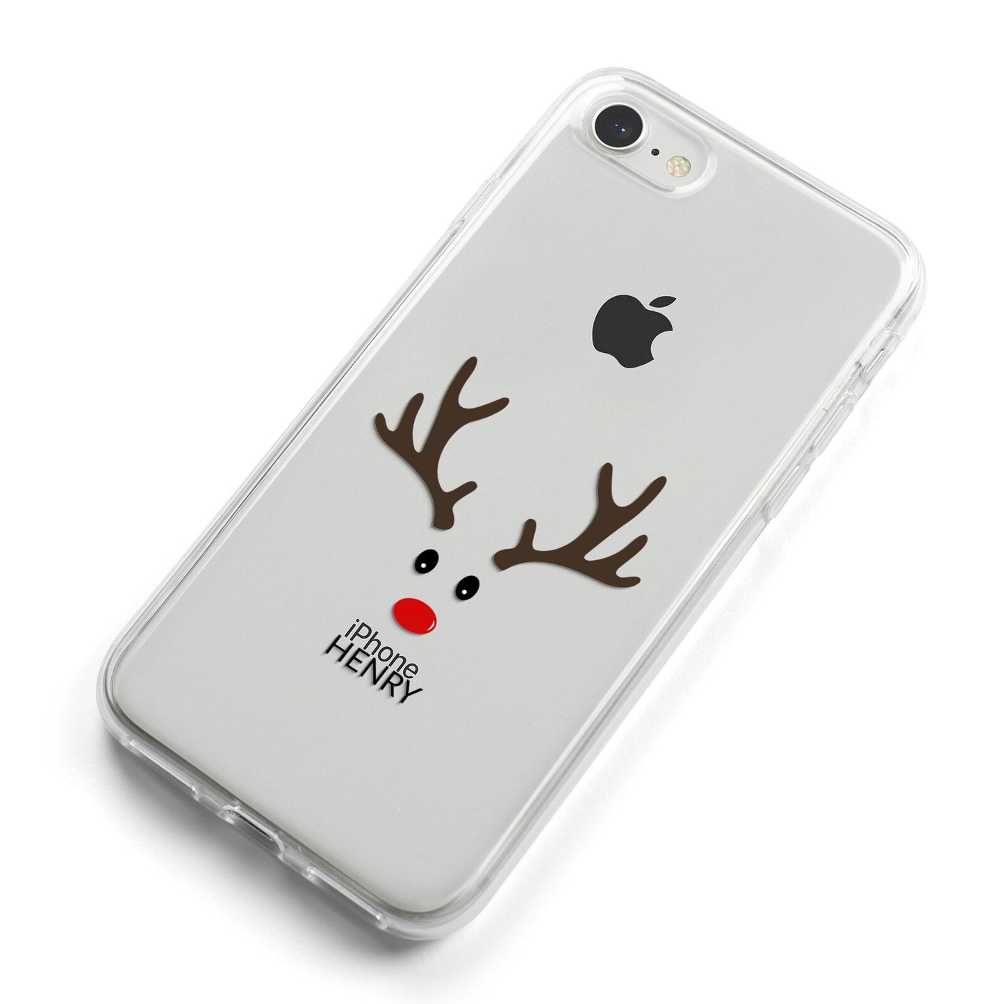 Personalised Reindeer Face iPhone 8 Bumper Case on Silver iPhone Alternative Image