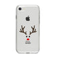 Personalised Reindeer Face iPhone 8 Bumper Case on Silver iPhone