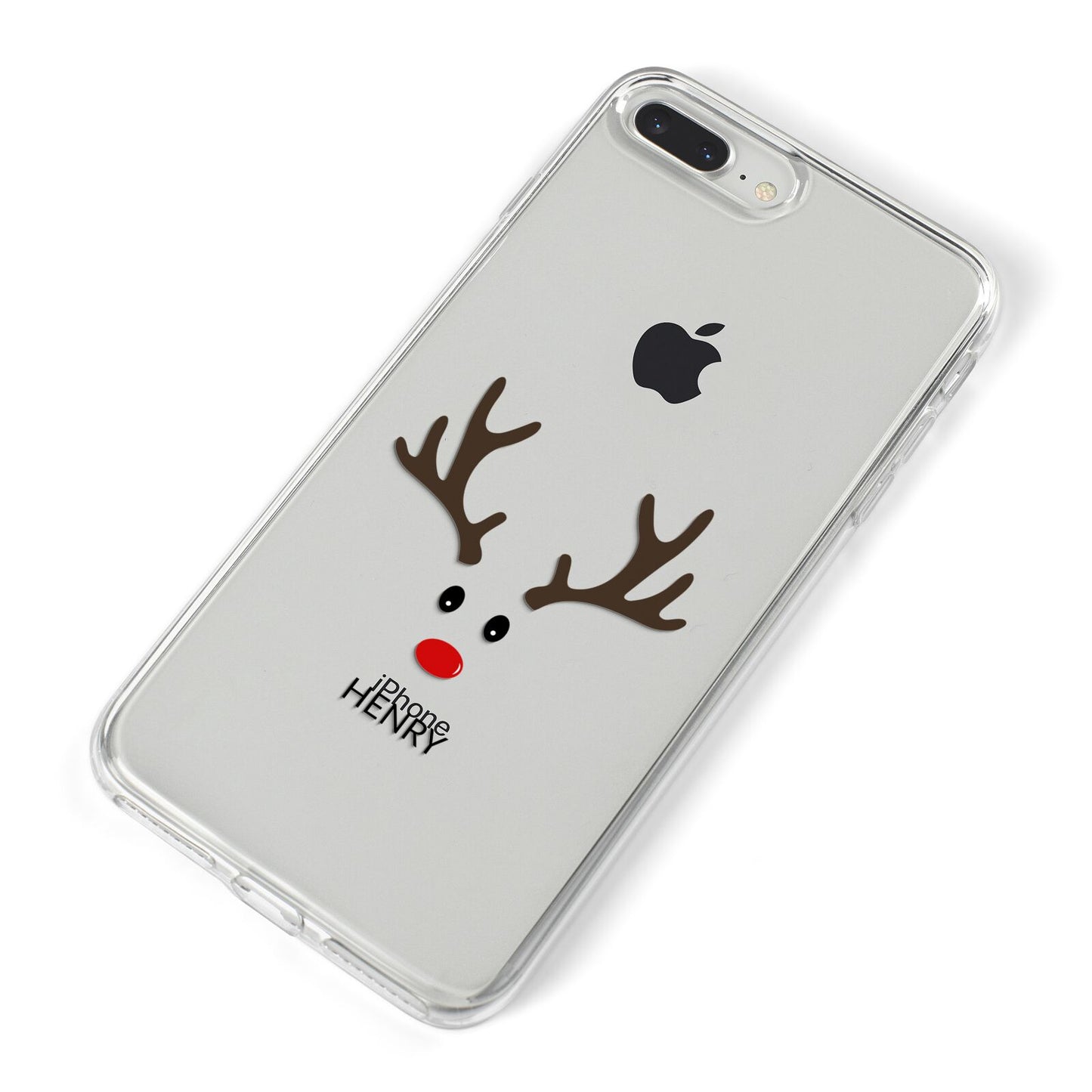 Personalised Reindeer Face iPhone 8 Plus Bumper Case on Silver iPhone Alternative Image