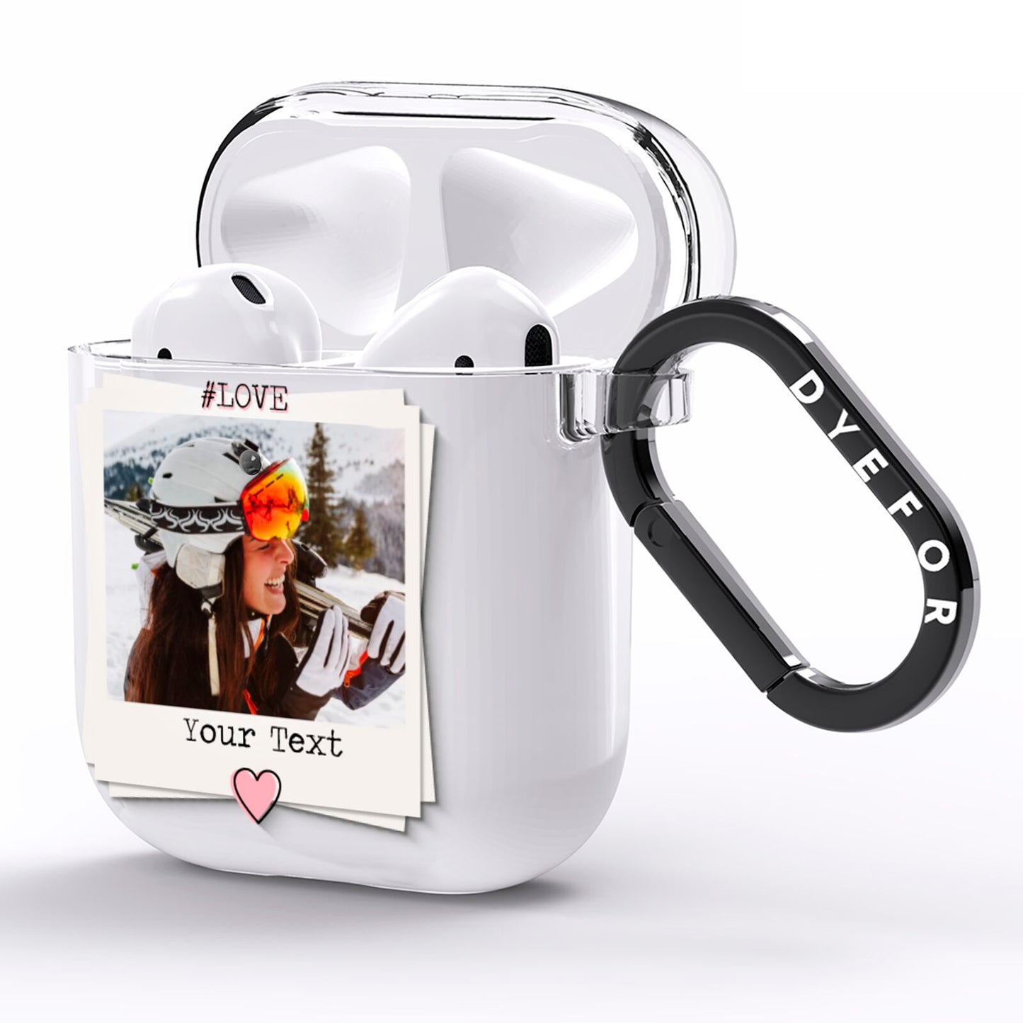 Personalised Retro Photo AirPods Clear Case Side Image