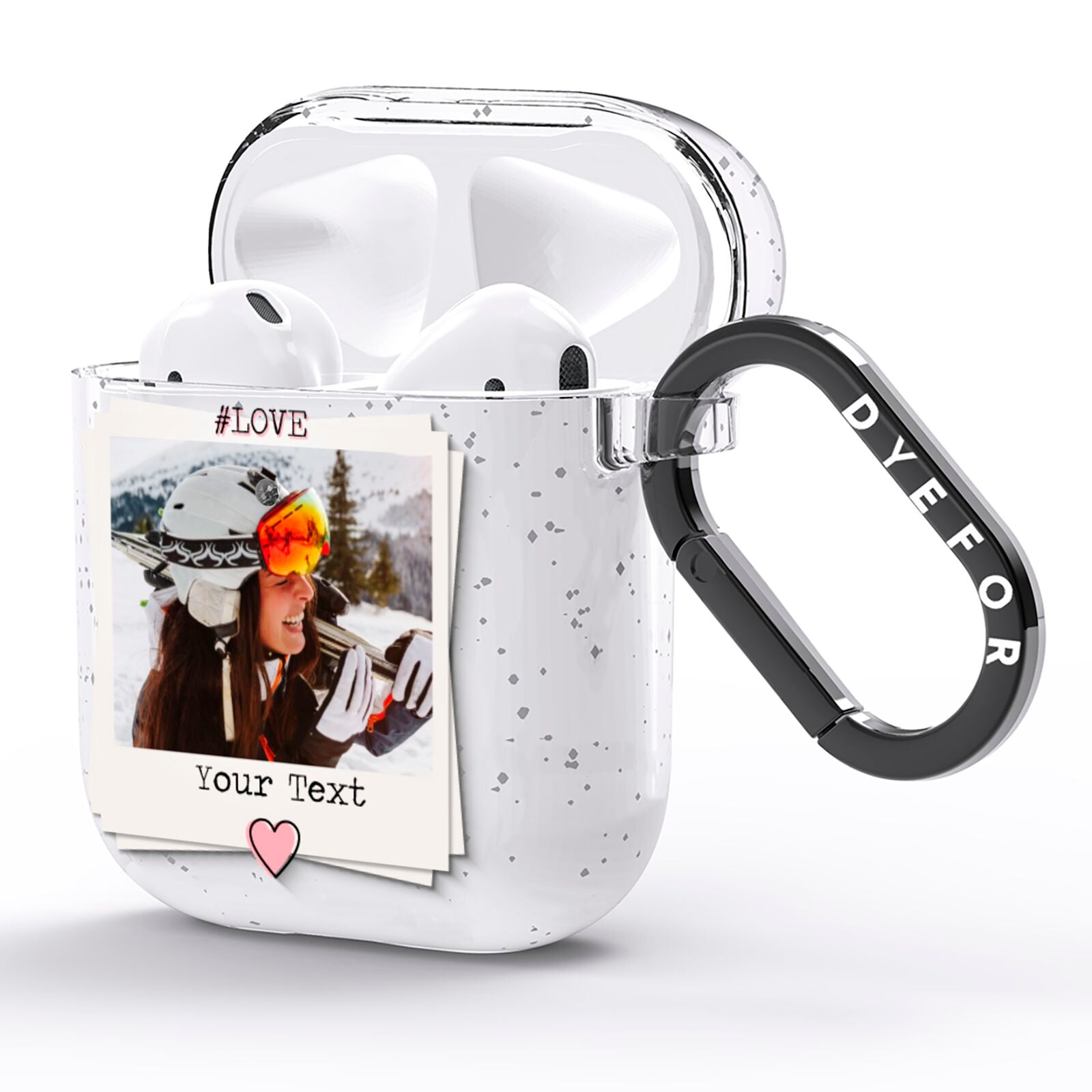 Personalised Retro Photo AirPods Glitter Case Side Image