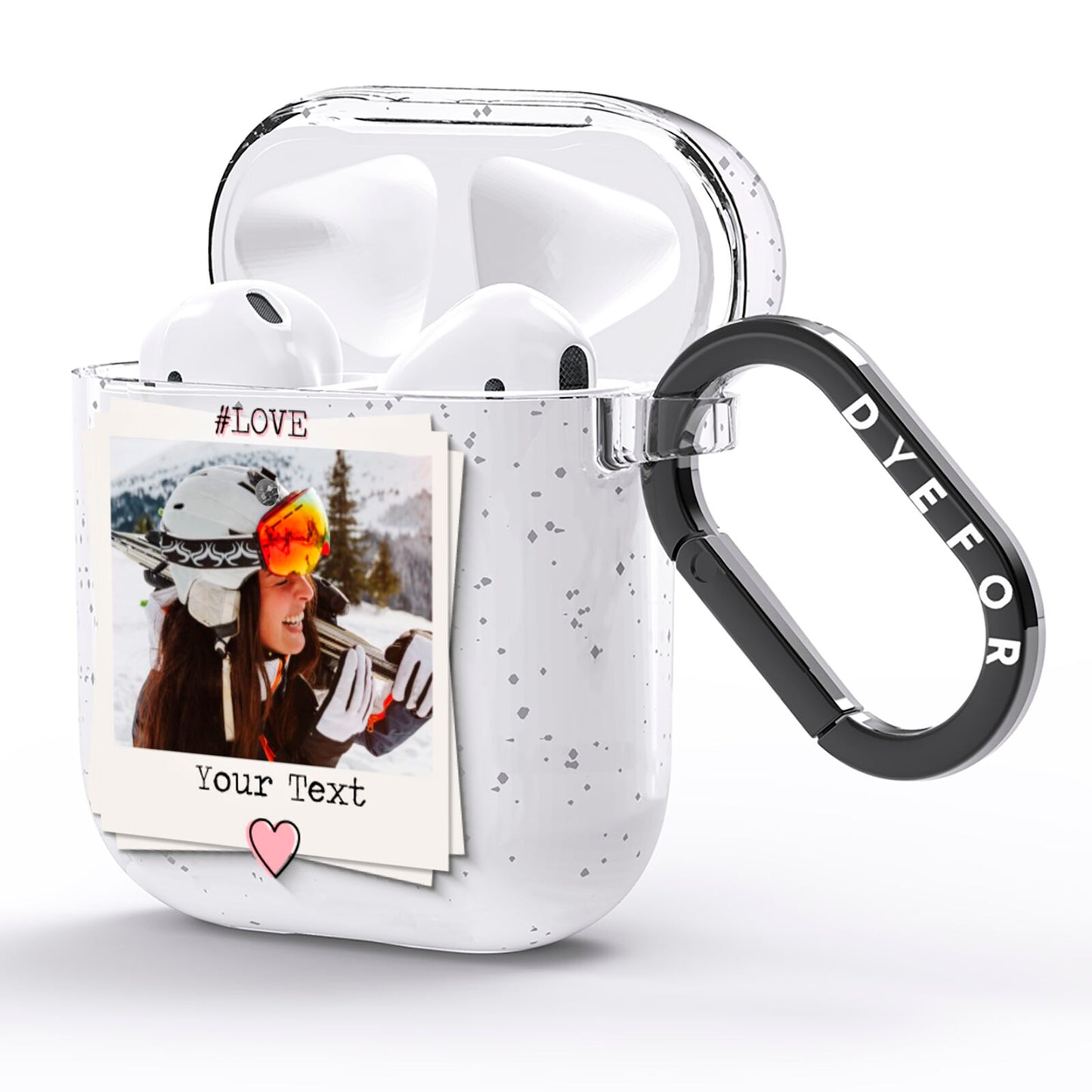 Personalised Retro Photo AirPods Glitter Case Side Image