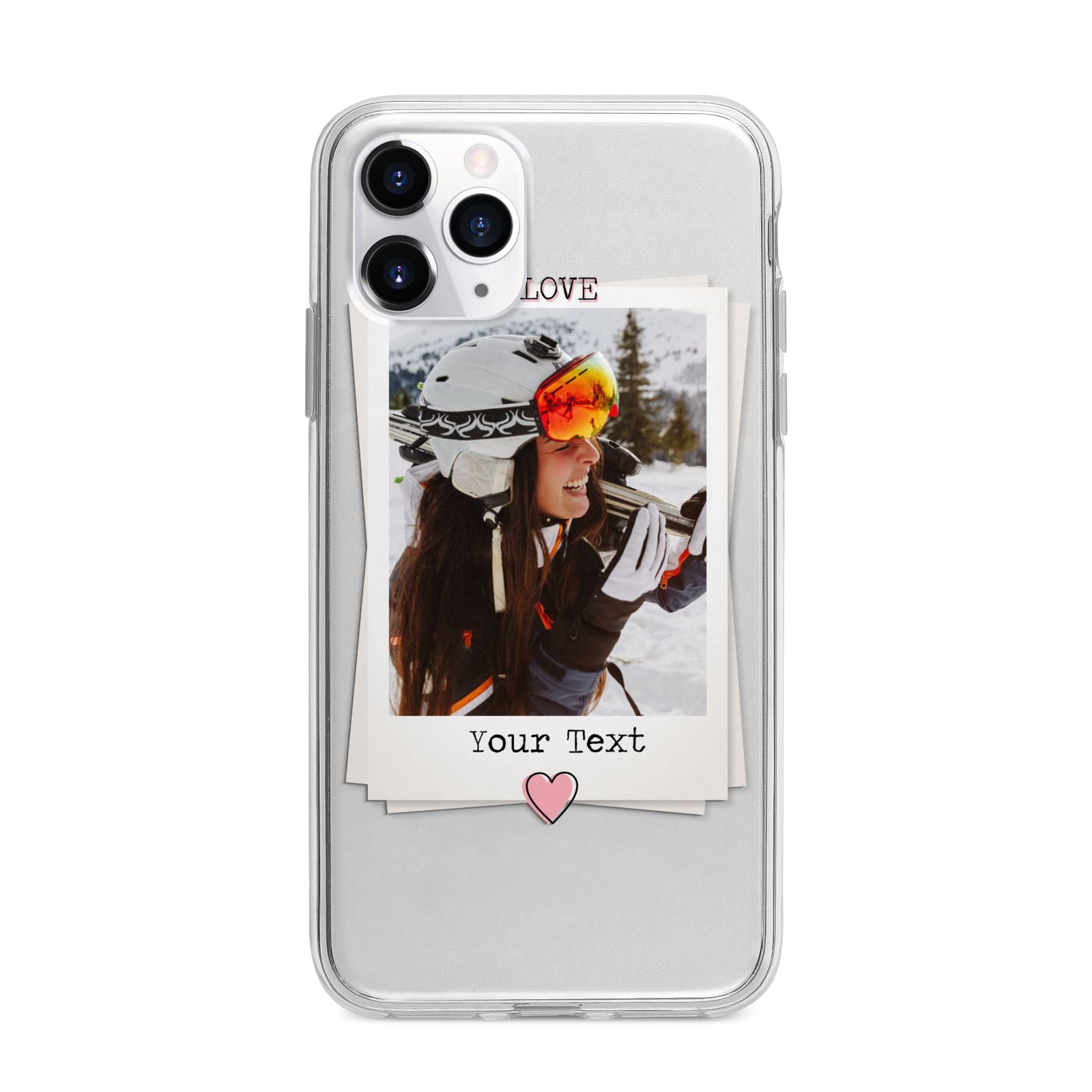 Personalised Retro Photo Apple iPhone 11 Pro Max in Silver with Bumper Case