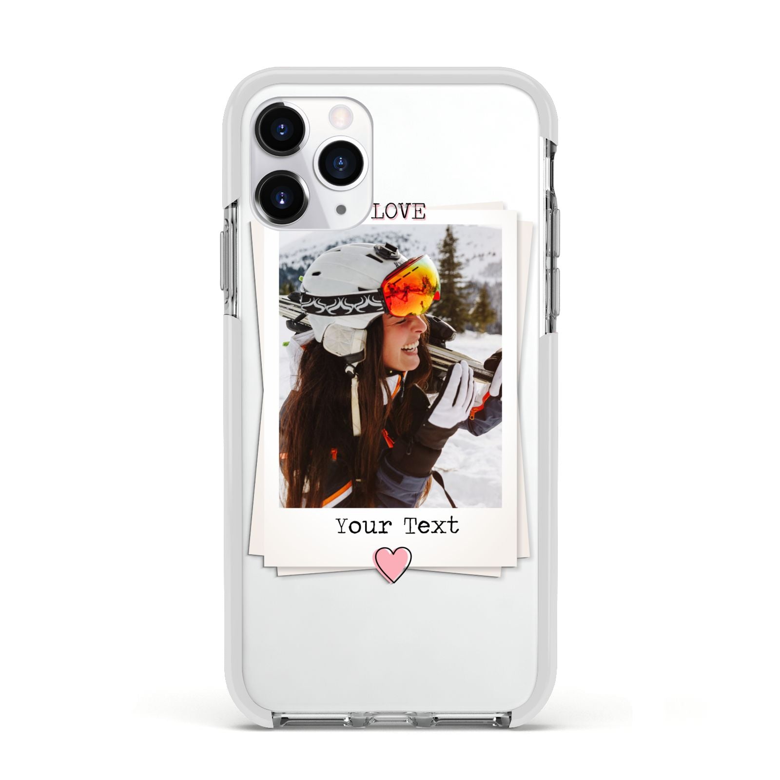 Personalised Retro Photo Apple iPhone 11 Pro in Silver with White Impact Case
