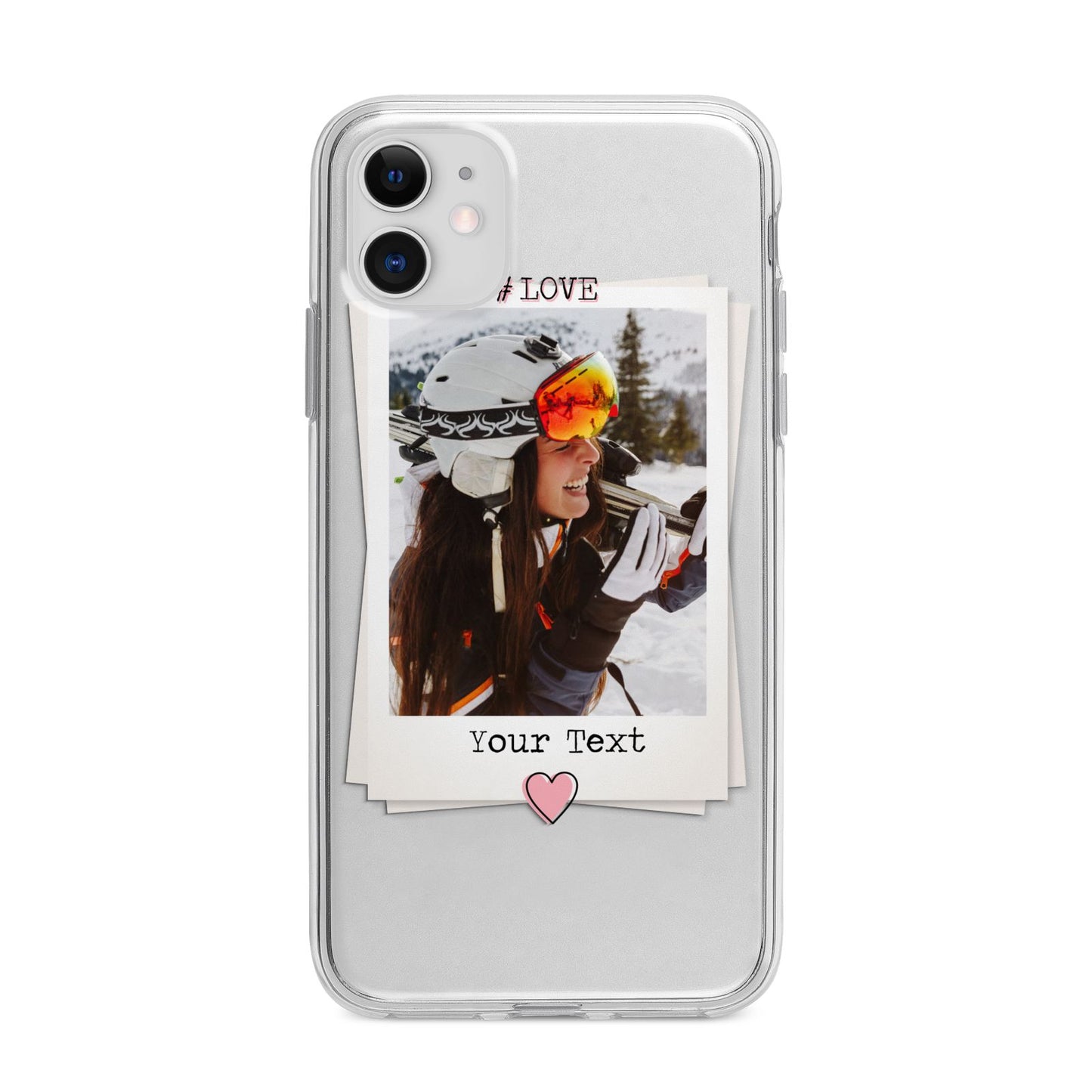 Personalised Retro Photo Apple iPhone 11 in White with Bumper Case