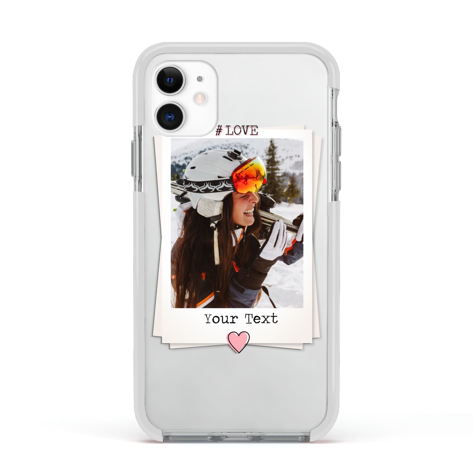 Personalised Retro Photo Apple iPhone 11 in White with White Impact Case