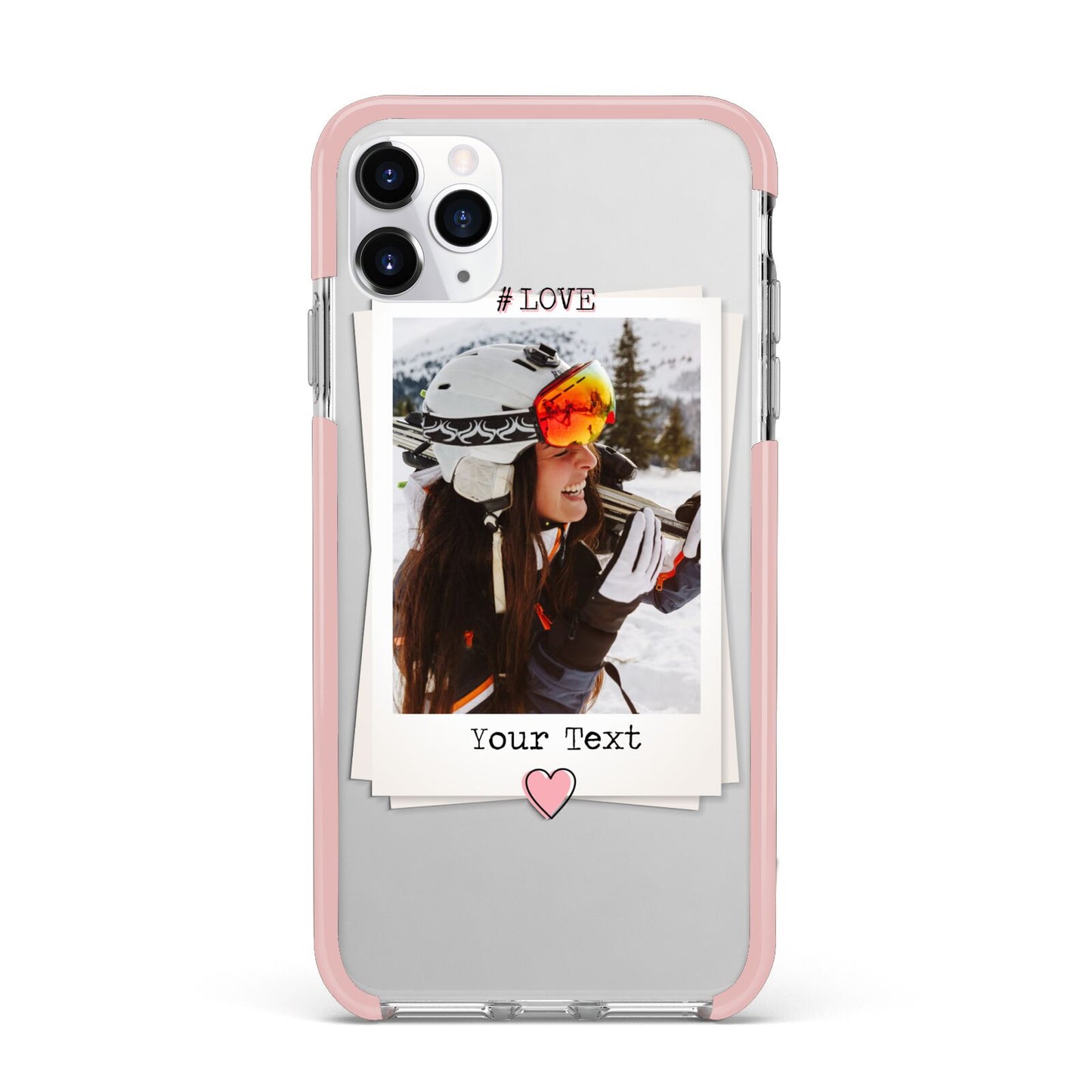 Personalised Retro Photo iPhone 11 Pro Max Impact Pink Edge Case