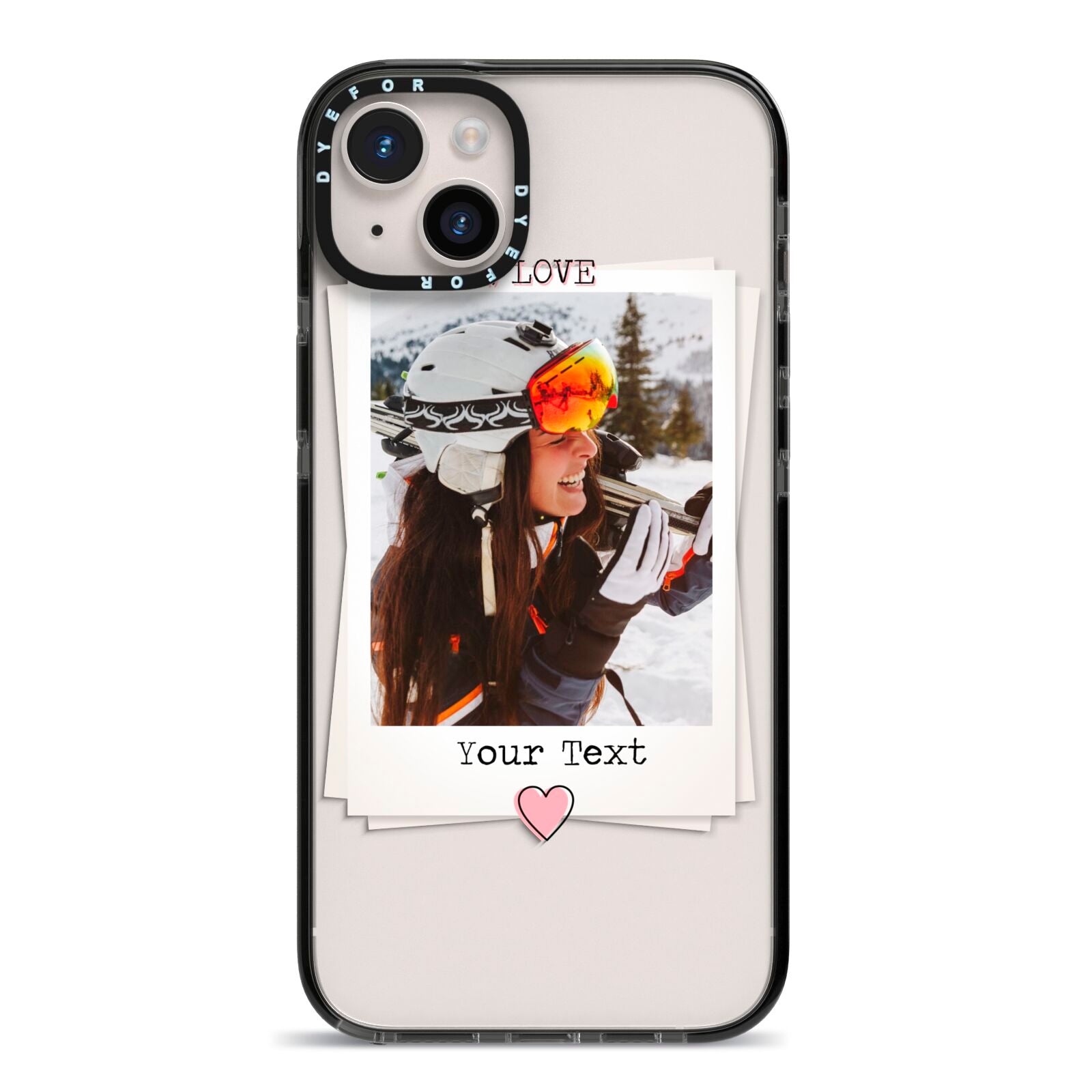 Personalised Retro Photo iPhone 14 Plus Black Impact Case on Silver phone
