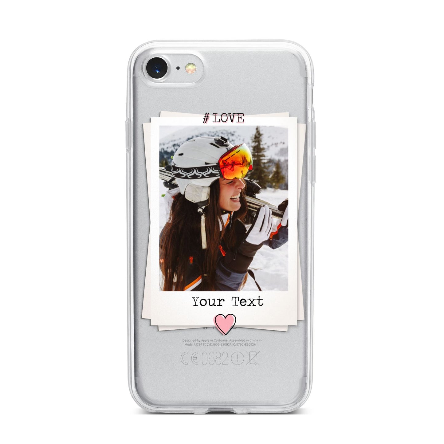 Personalised Retro Photo iPhone 7 Bumper Case on Silver iPhone