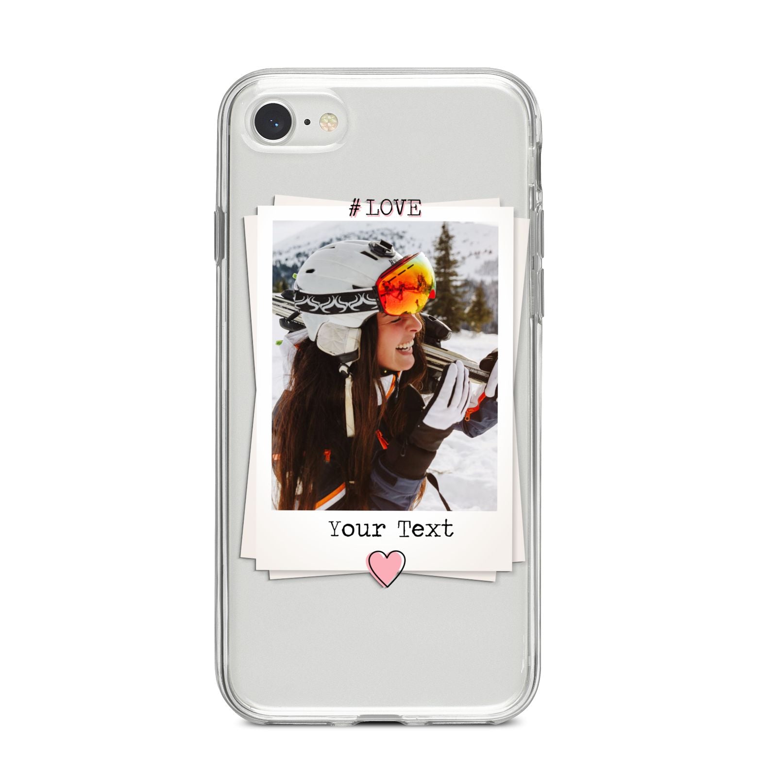 Personalised Retro Photo iPhone 8 Bumper Case on Silver iPhone
