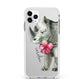 Personalised Rhinoceros Apple iPhone 11 Pro Max in Silver with White Impact Case