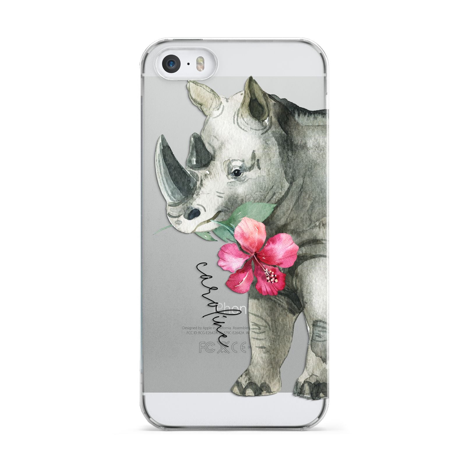 Personalised Rhinoceros Apple iPhone 5 Case
