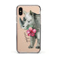 Personalised Rhinoceros Apple iPhone Xs Impact Case Black Edge on Gold Phone