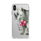 Personalised Rhinoceros Apple iPhone Xs Max Impact Case White Edge on Silver Phone
