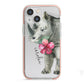 Personalised Rhinoceros iPhone 13 Mini TPU Impact Case with Pink Edges