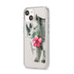 Personalised Rhinoceros iPhone 14 Clear Tough Case Starlight Angled Image