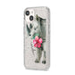 Personalised Rhinoceros iPhone 14 Glitter Tough Case Starlight Angled Image