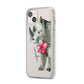 Personalised Rhinoceros iPhone 14 Plus Clear Tough Case Starlight Angled Image