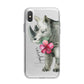 Personalised Rhinoceros iPhone X Bumper Case on Silver iPhone Alternative Image 1
