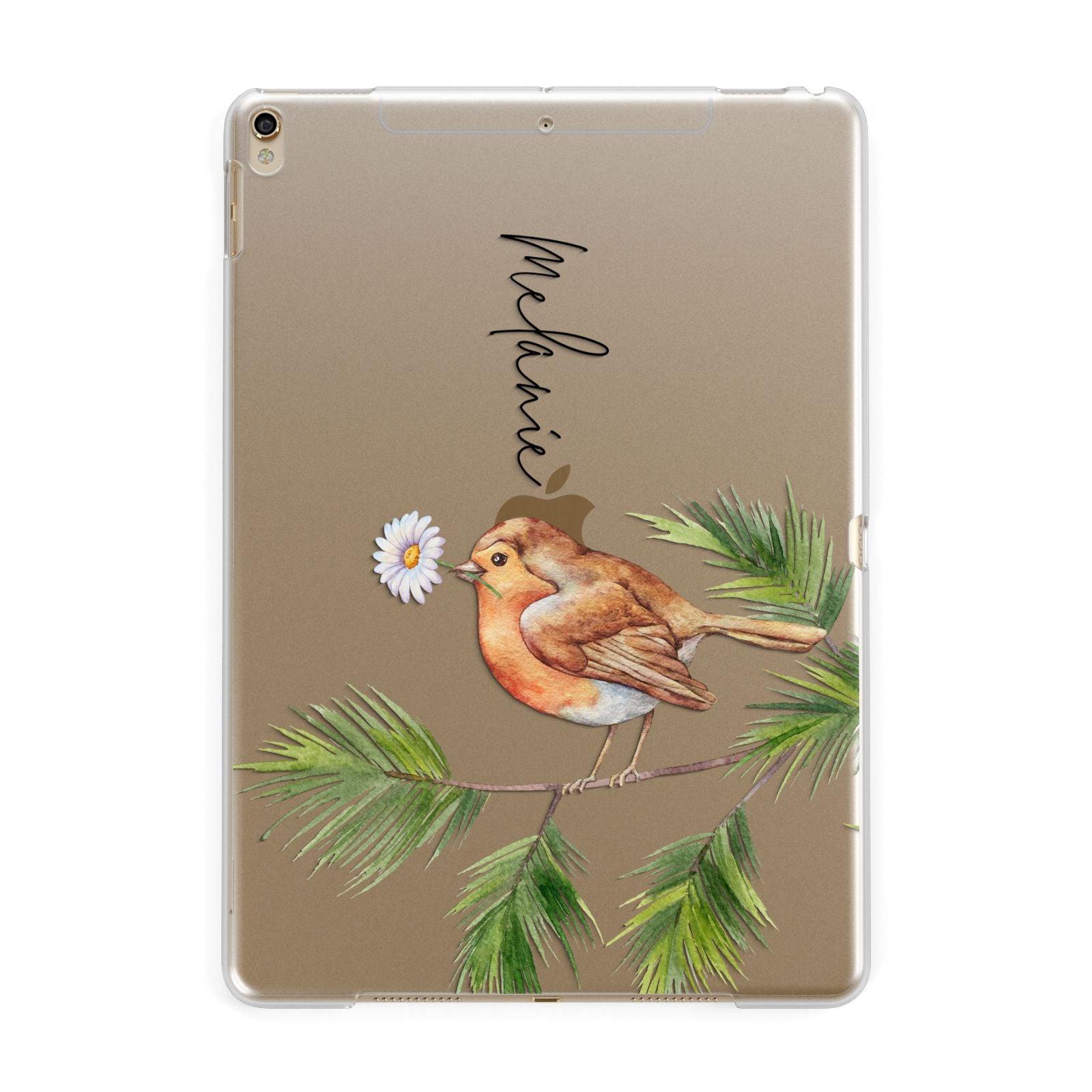 Personalised Robin Apple iPad Gold Case