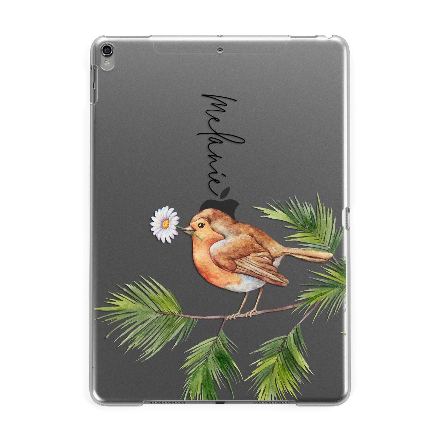 Personalised Robin Apple iPad Grey Case