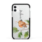 Personalised Robin Apple iPhone 11 in White with Black Impact Case