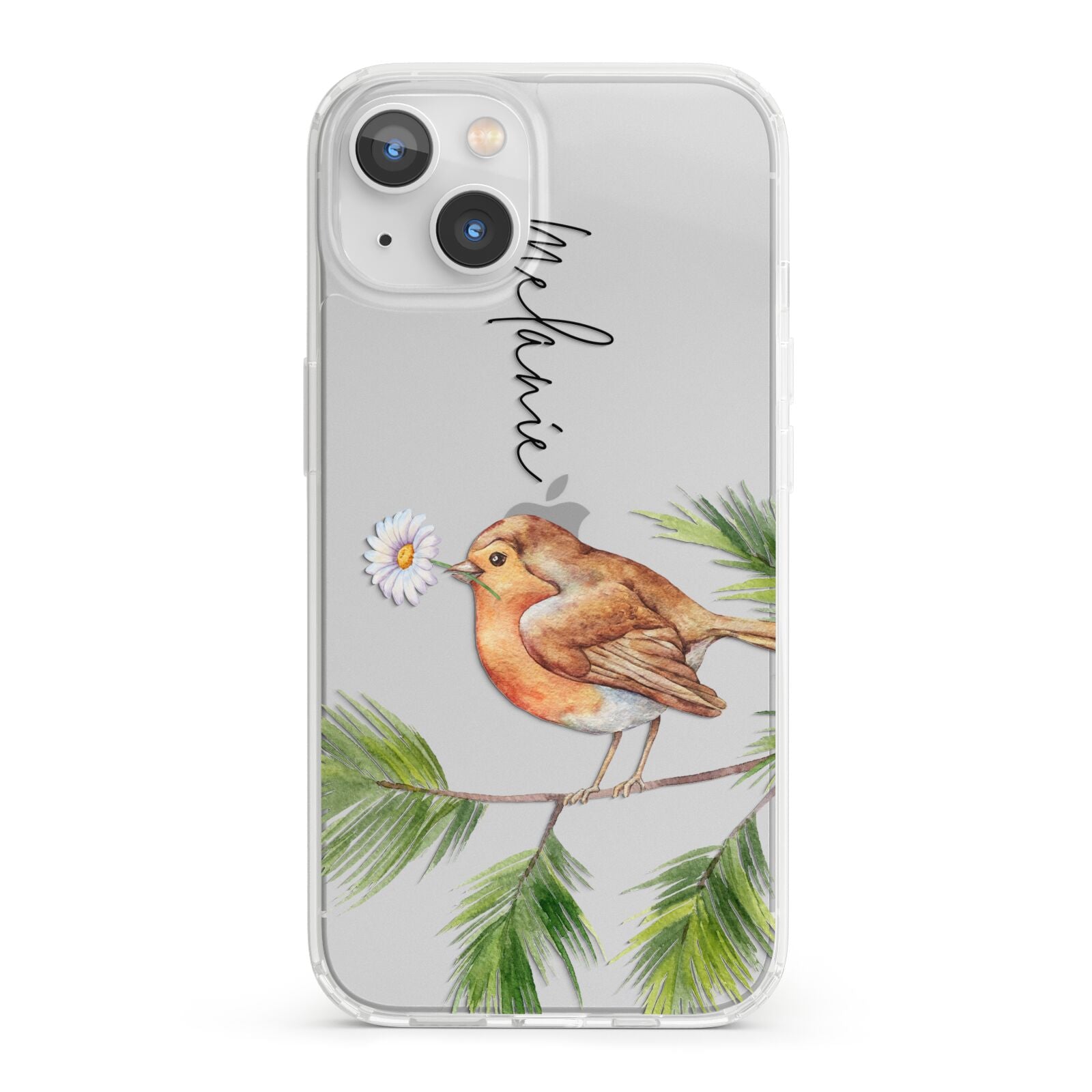 Personalised Robin iPhone 13 Clear Bumper Case