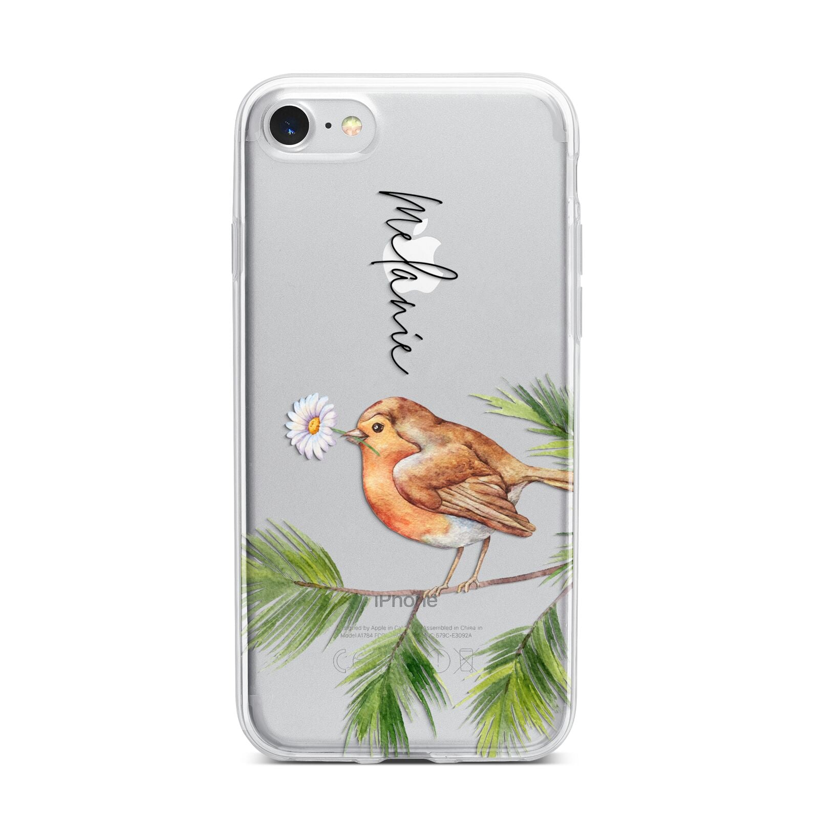 Personalised Robin iPhone 7 Bumper Case on Silver iPhone