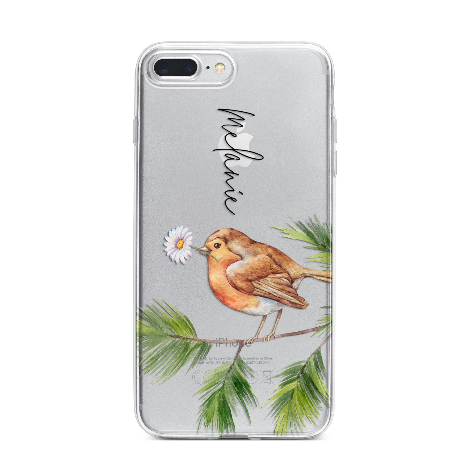 Personalised Robin iPhone 7 Plus Bumper Case on Silver iPhone